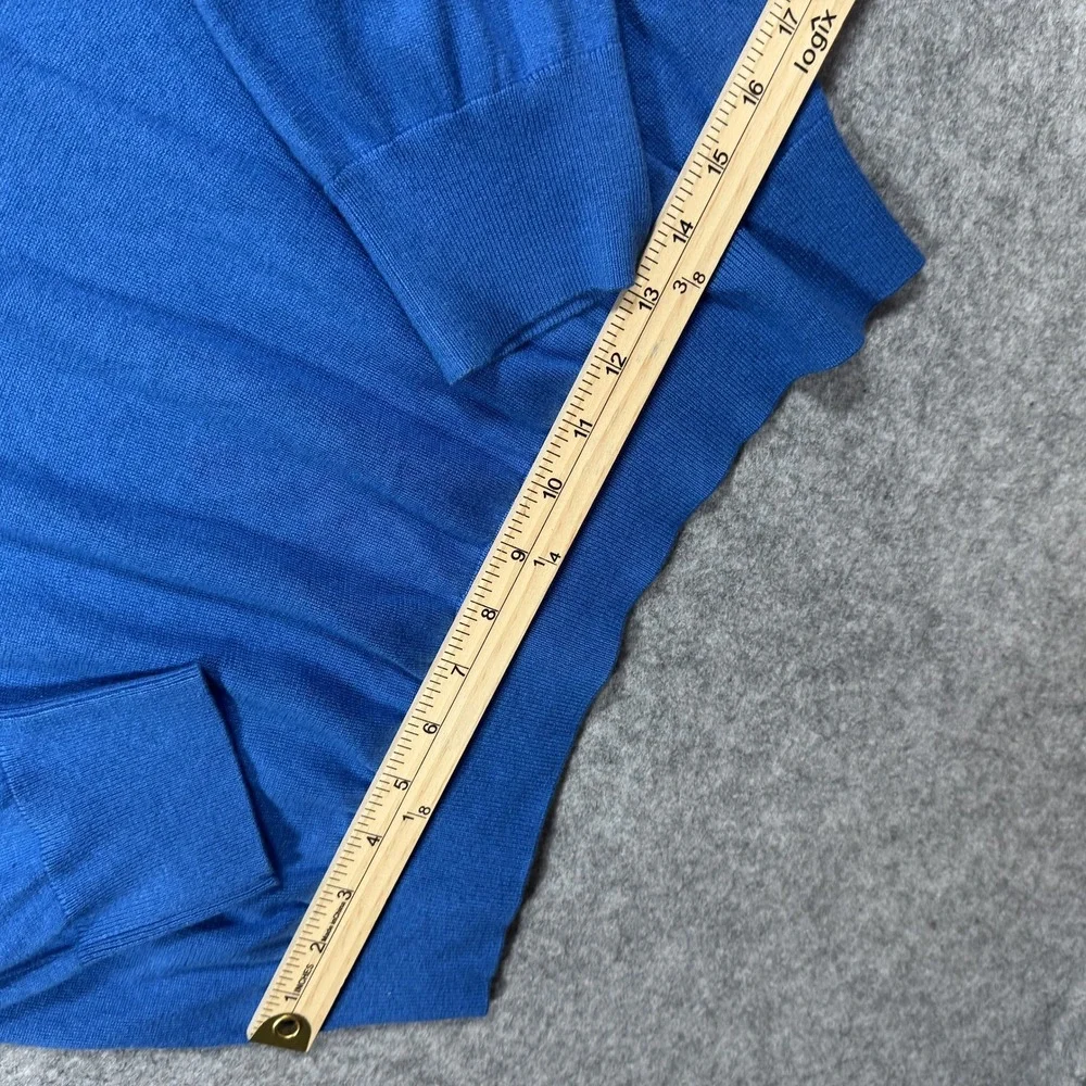 Banana Republic Luxury Blend V-Neck Sweater XL Blue Silk Cotton Cashmere